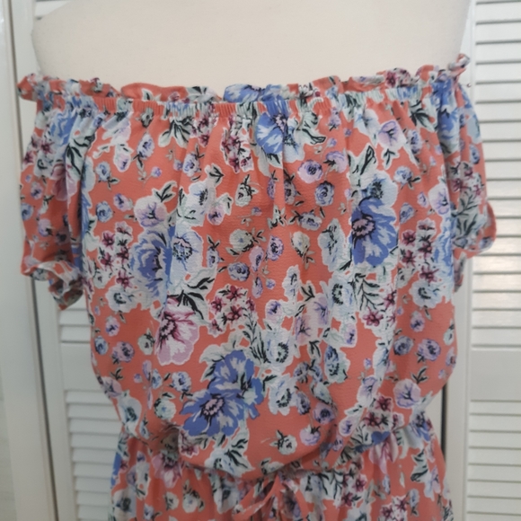 Ultra flirt off shoulder romper shorts sz LG *J - Picture 4 of 6